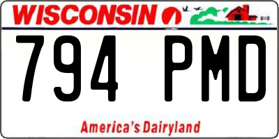 WI license plate 794PMD
