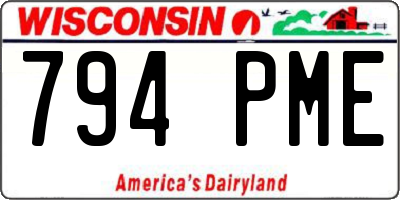 WI license plate 794PME