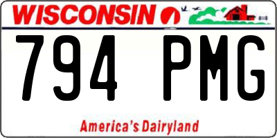 WI license plate 794PMG