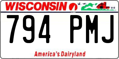 WI license plate 794PMJ