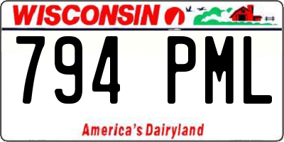 WI license plate 794PML