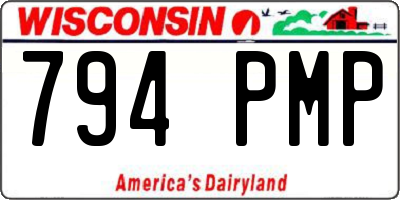 WI license plate 794PMP