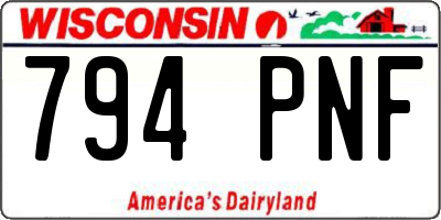 WI license plate 794PNF