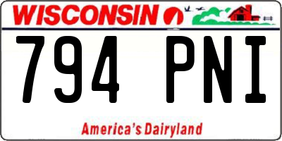 WI license plate 794PNI