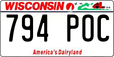 WI license plate 794POC