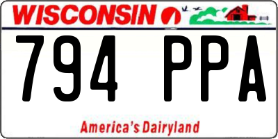 WI license plate 794PPA