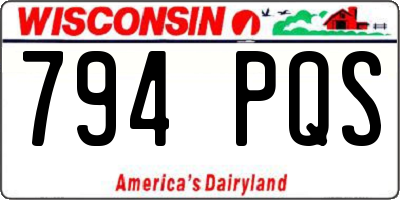 WI license plate 794PQS