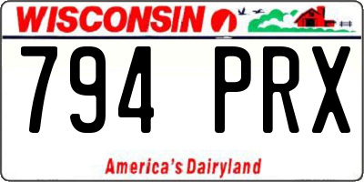 WI license plate 794PRX