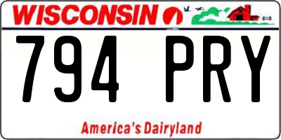 WI license plate 794PRY