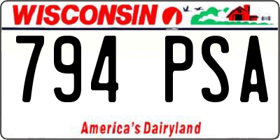 WI license plate 794PSA