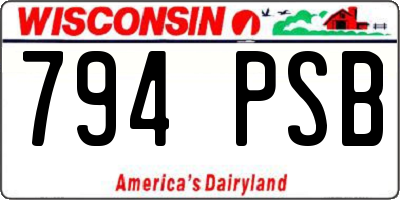 WI license plate 794PSB