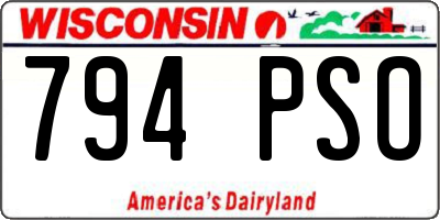 WI license plate 794PSO