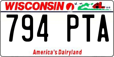 WI license plate 794PTA
