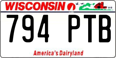 WI license plate 794PTB