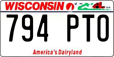 WI license plate 794PTO