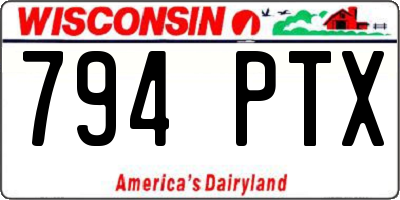 WI license plate 794PTX