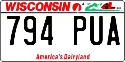 WI license plate 794PUA