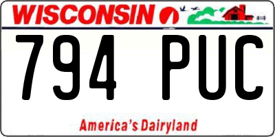 WI license plate 794PUC