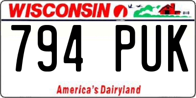 WI license plate 794PUK