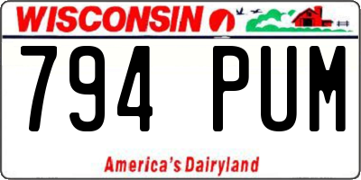 WI license plate 794PUM
