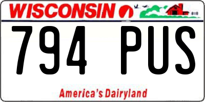 WI license plate 794PUS