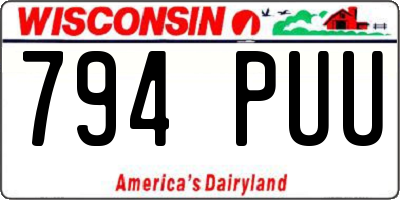 WI license plate 794PUU