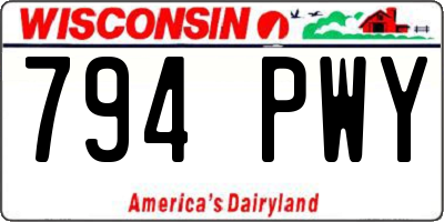 WI license plate 794PWY