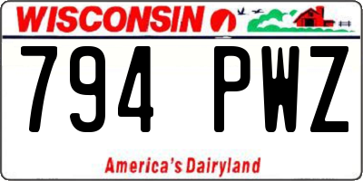 WI license plate 794PWZ