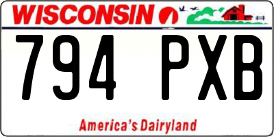 WI license plate 794PXB