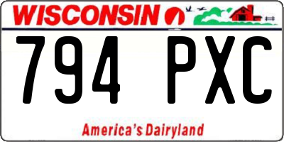 WI license plate 794PXC