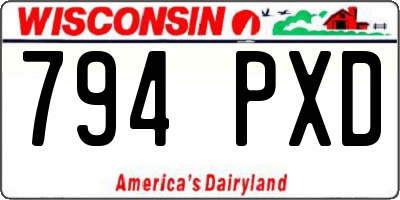WI license plate 794PXD