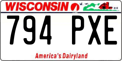 WI license plate 794PXE