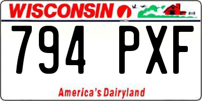 WI license plate 794PXF