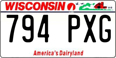 WI license plate 794PXG