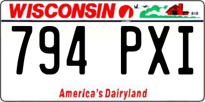 WI license plate 794PXI