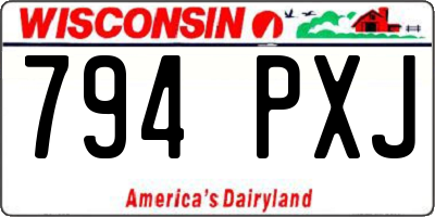 WI license plate 794PXJ
