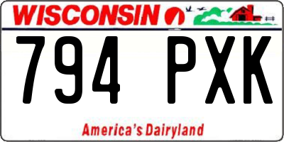 WI license plate 794PXK