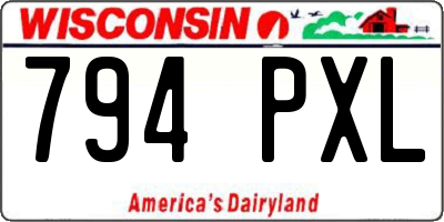 WI license plate 794PXL
