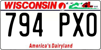 WI license plate 794PXO