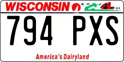WI license plate 794PXS