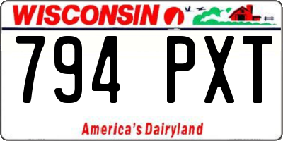 WI license plate 794PXT