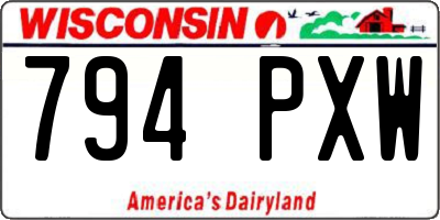 WI license plate 794PXW