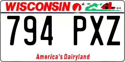 WI license plate 794PXZ