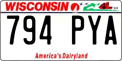 WI license plate 794PYA