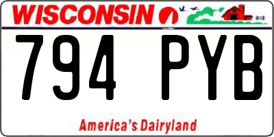 WI license plate 794PYB