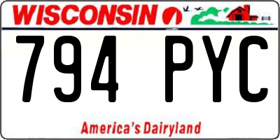 WI license plate 794PYC