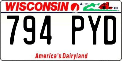 WI license plate 794PYD