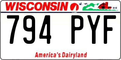 WI license plate 794PYF