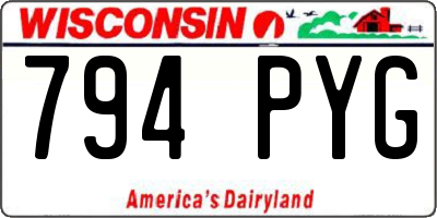 WI license plate 794PYG