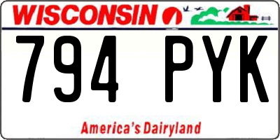 WI license plate 794PYK